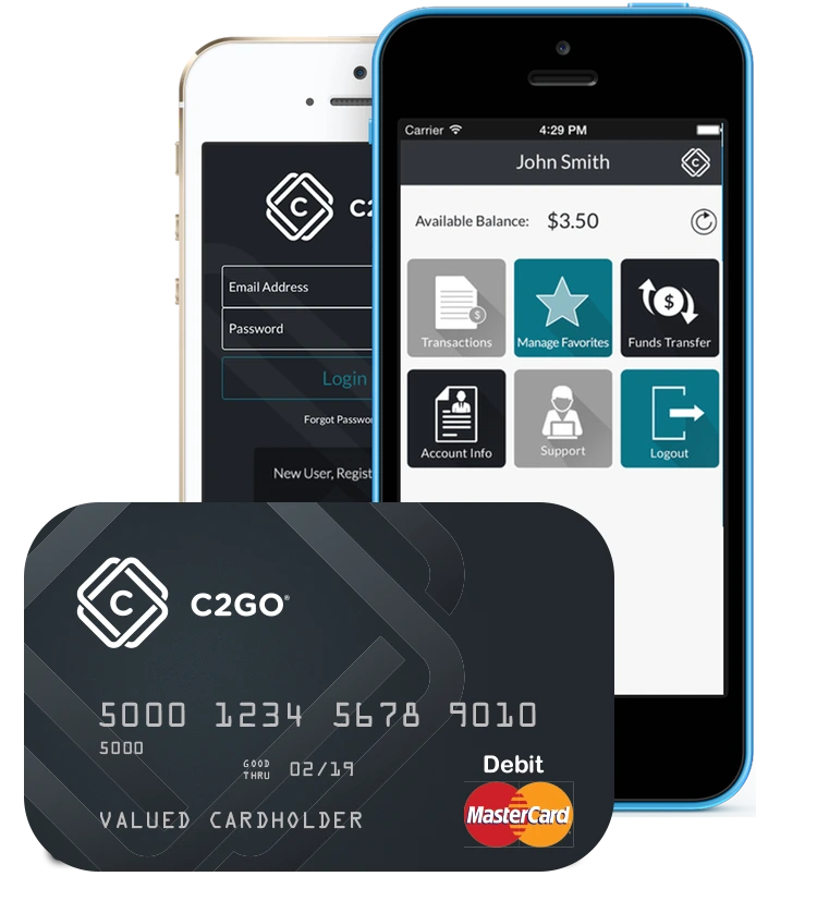 C2GO mobile app and card