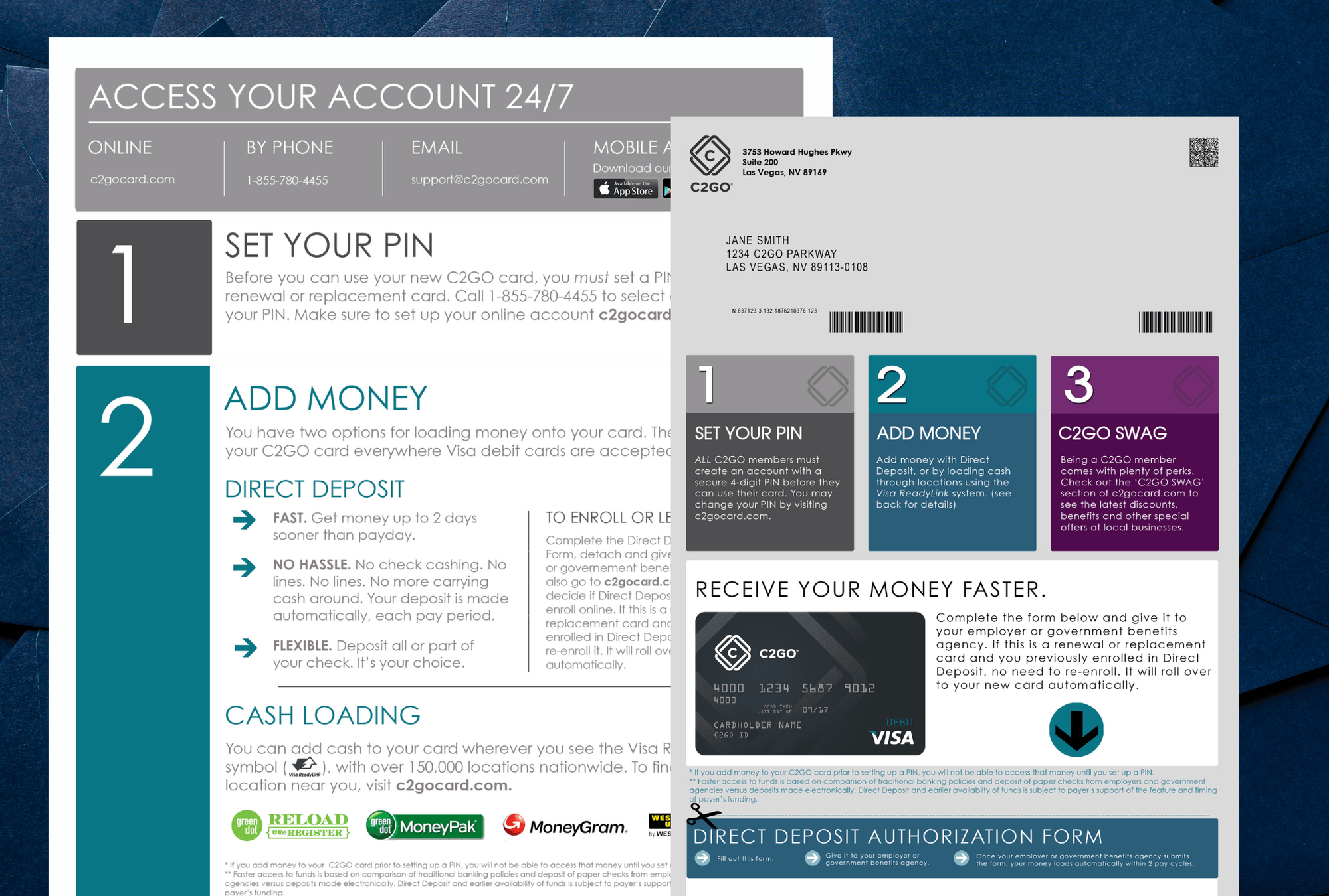 C2GO cardholder welcome kit